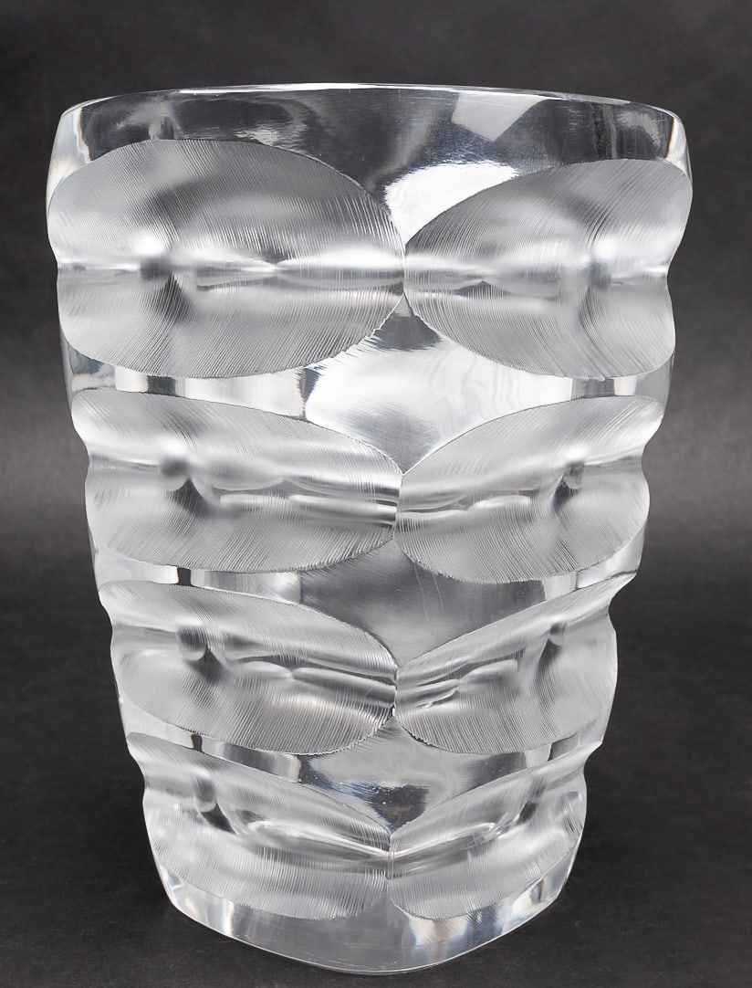 Large Lalique Mortefontaine Art Glass Vase (1 of 11)