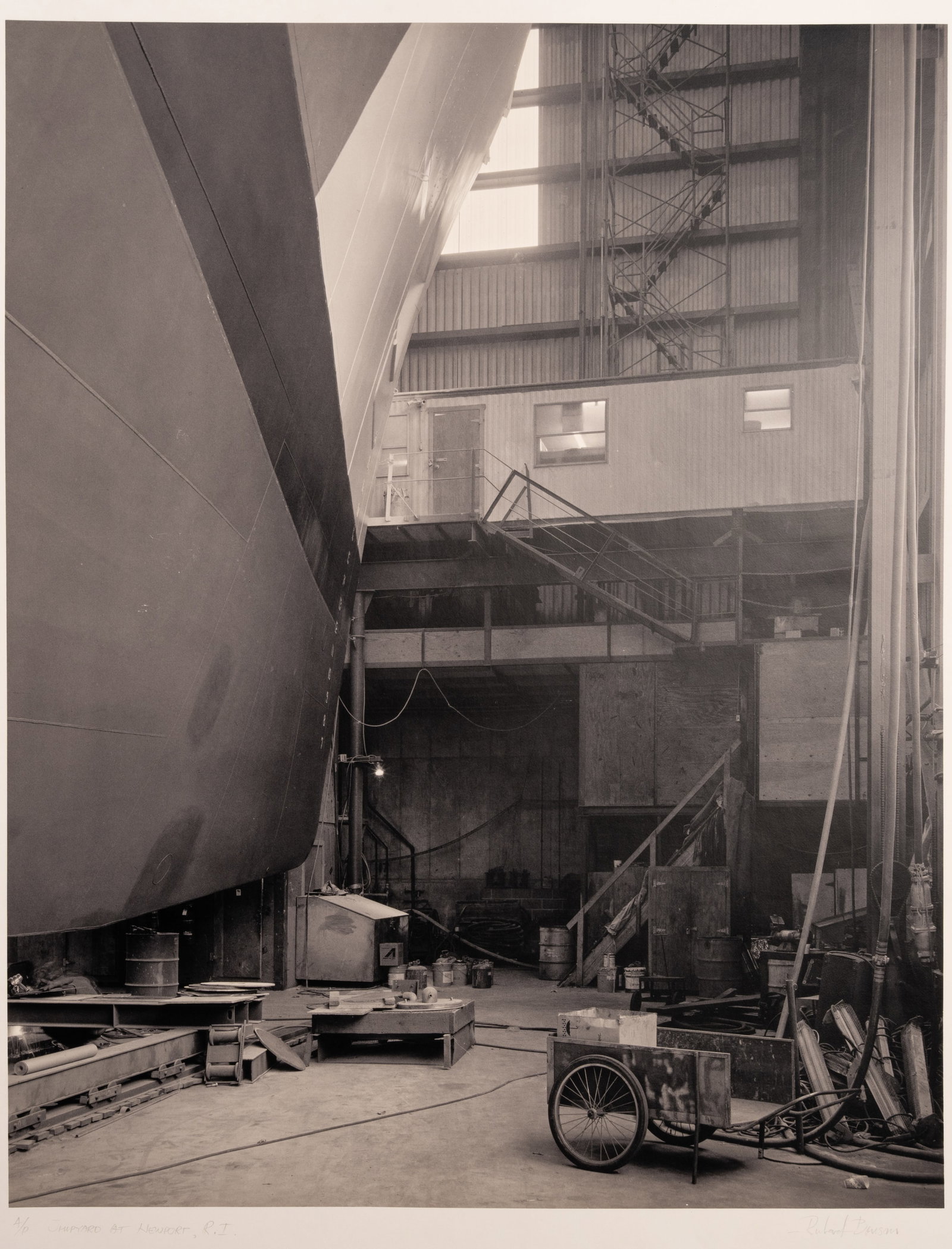 Richard Benson ( America 1943-2017) "Shipyard At Newport RI" Offset Photolithograph Print Artist (1 of 9)
