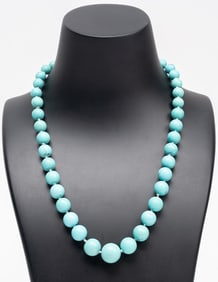14k Gold Graduated Turquoise Beads Necklace