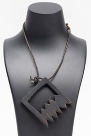 Alexandre Noll ( French 1890-1970) Ebony Wood Pendant Necklace