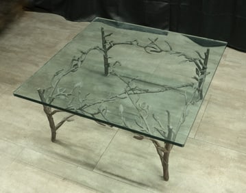 Giacometti Tree Branch Iron & Glass Coffee Table