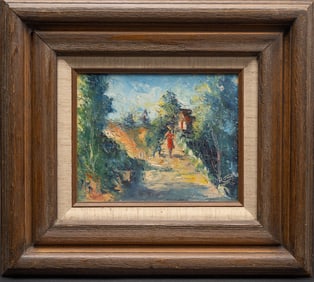 Raoul Viard ( Haiti 1923-1991) Impressionist Landscape Oil on Canvas