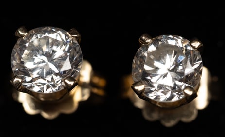 14k Yellow Gold .60 Ct Diamond Stud Earrings