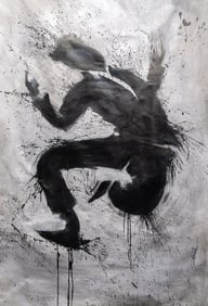 Richard Hambleton ( Canada America 1952-2017) Shadoman Oil on Canvas Signed