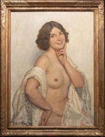 Charles Polowetski ( America / Russia 1884-1955) Nude Female Oil on Canvas