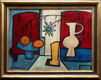 Claude Venard ( French 1913-1999) Still Life Oil on Canvas Painting