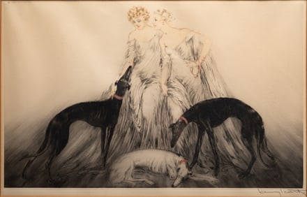 Louis Icart ( French 1888-1950) 1930 Original Hand Colored Etching Aquatint & Drypoint