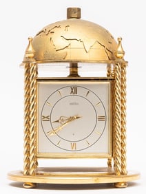 Angelus World Globe Weather Station 8 Day Swiss Desk Clock in Running Condition