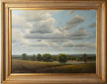 Anne Packard ( America b. 1933 - ) Seascape Landscape Oil on Canvas Signed