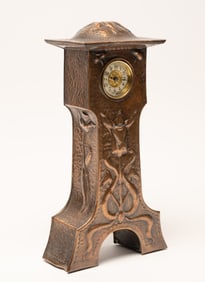 Art & Craft Hand Hammered Copper Tulip Mentle Clock