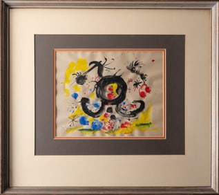 Joan Miro (Spain 1893-1983) Watercolor on Paper