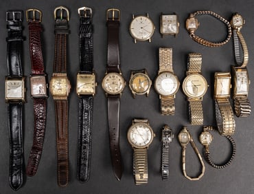 Large Gold Fill Wristwatch Collection Hamilton Elgin Wittnauer Bulova etc