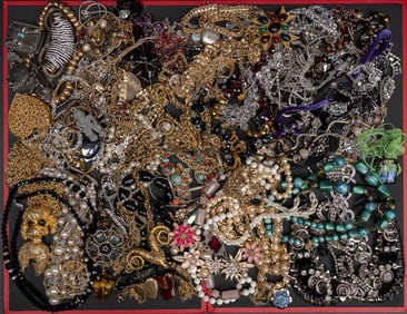 Vintage Costume Jewelry Rhinestone Necklace Collection 83pc