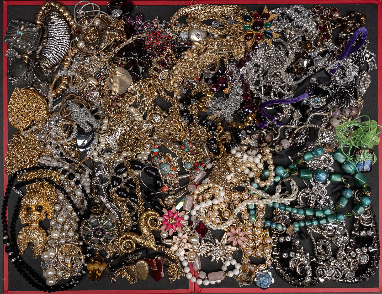 Vintage Costume Jewelry Rhinestone Necklace Collection 83pc (1 of 5)