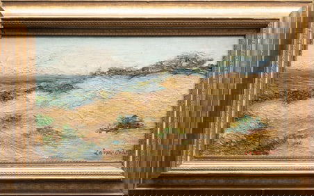 Lamar William Dodd ( America GA / NY 1909-1996) Southern Landscape Oil on Board