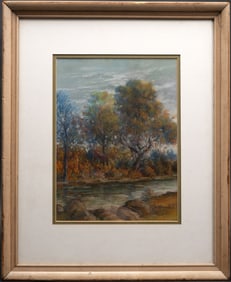 Theodore Wendel ( America 1857-1932) Impressionist Pastel Landscape