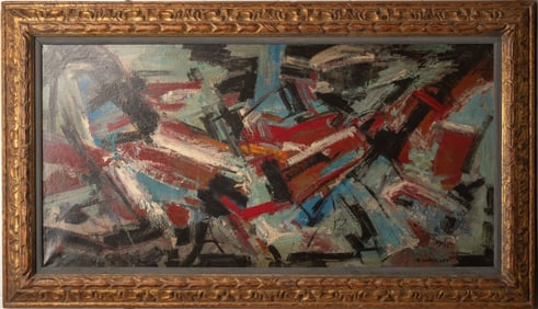 Hale Woodruff ( America 1900-1980)Abstract Oil on Canvas Signed