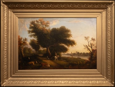Thomas Birch ( America 1779-1851 Landscape Oil on Canvas Signed