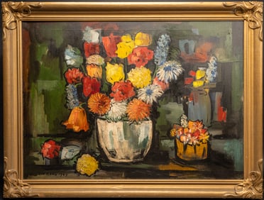 Liu Kang ( Chinese Singapore 1911-2005) Still Life Oil On Canvas Signed