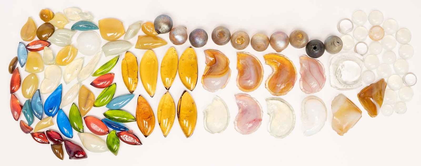 19th c. LCT Tiffany Studio Art Glass Tiles Parts Collection 100pc (1 of 16)