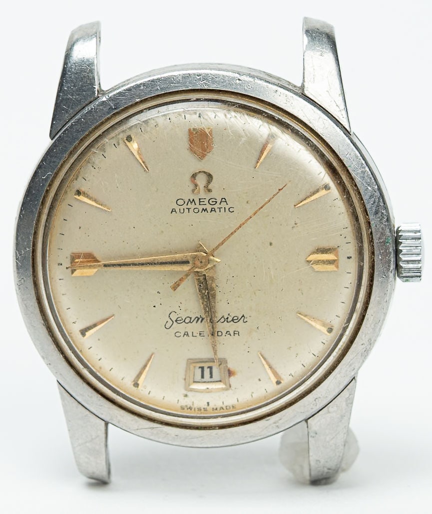 Vintage 1954 Omega Seamaster Calendar Automatic Cal 355 Bumper Stainless Steel Men's Wrist Watch (1 of 6)