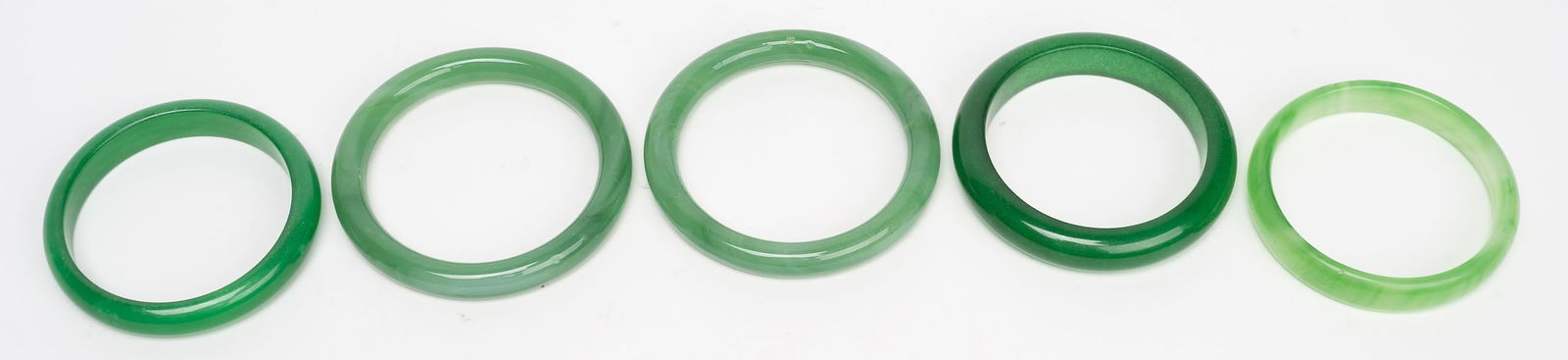 Chinese Natural Green Jade Bangle Collection (1 of 14)