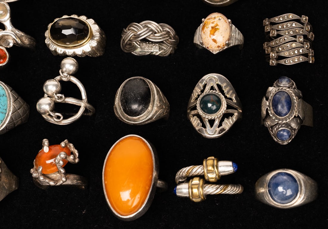 Large Sterling Silver Ring Collection - 4