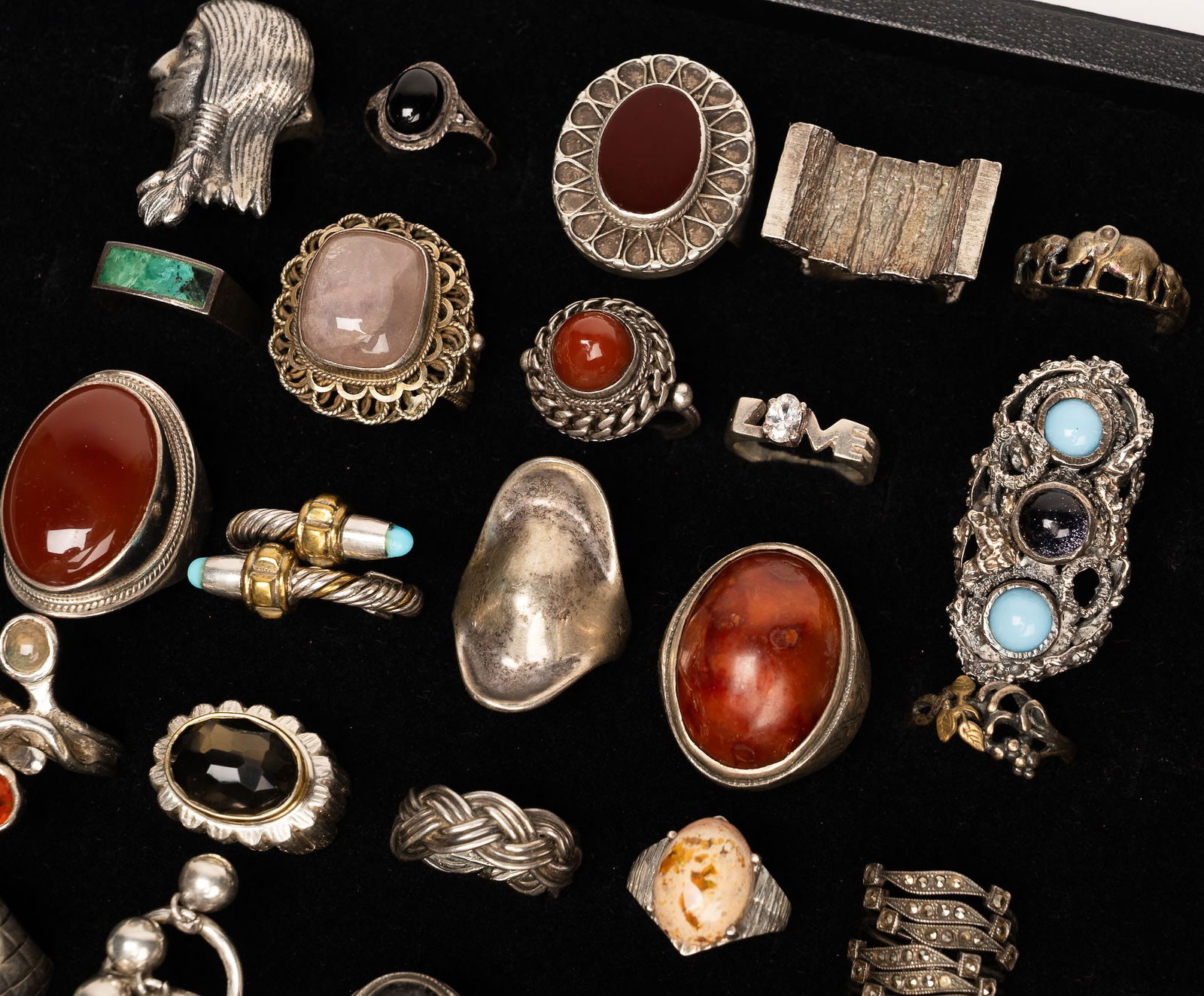 Large Sterling Silver Ring Collection - 5