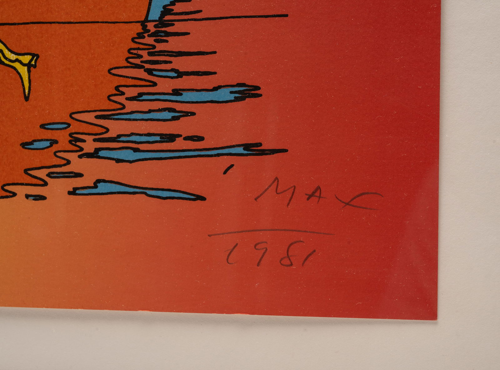 Peter Max ( German America b.1937- ) "Runner" Serigraph Signed - 3