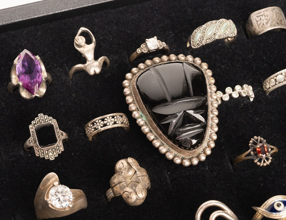 Large Sterling Silver Ring Collection - 4