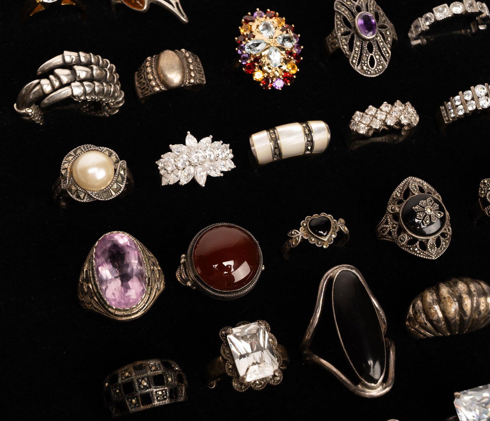 Large Sterling Silver Ring Collection - 3