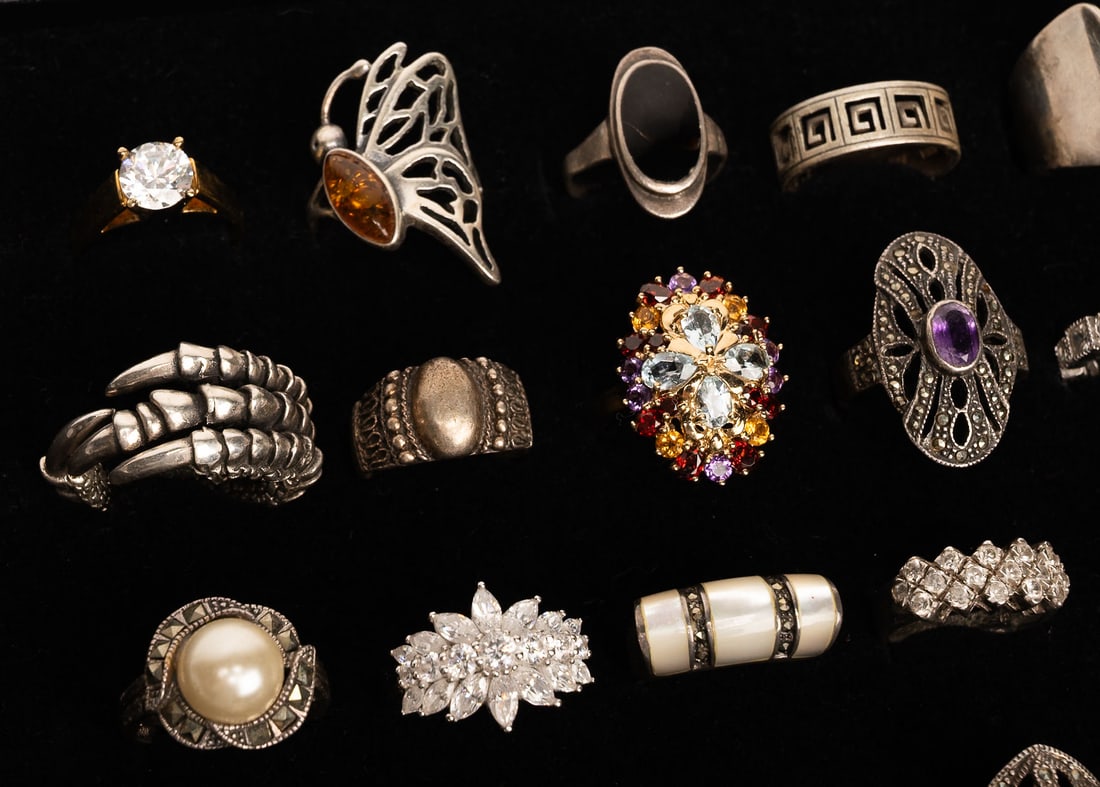 Large Sterling Silver Ring Collection - 4