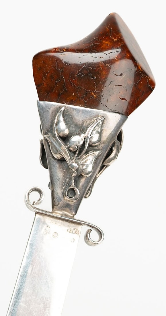 Sterling Silver Amber Dagger - 4