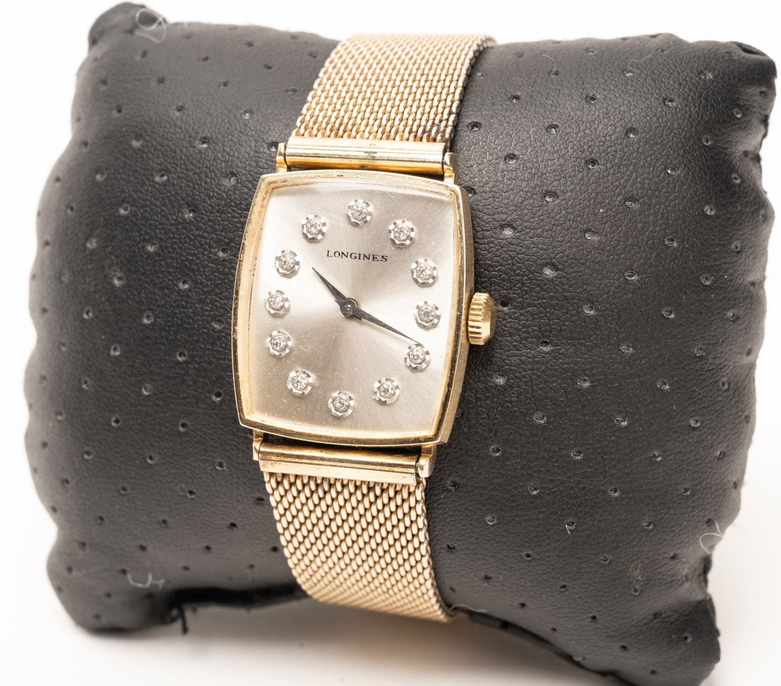 14K Gold & 12 Diamond Mid Century Longines Watch Cal 528 Running Order (1 of 10)