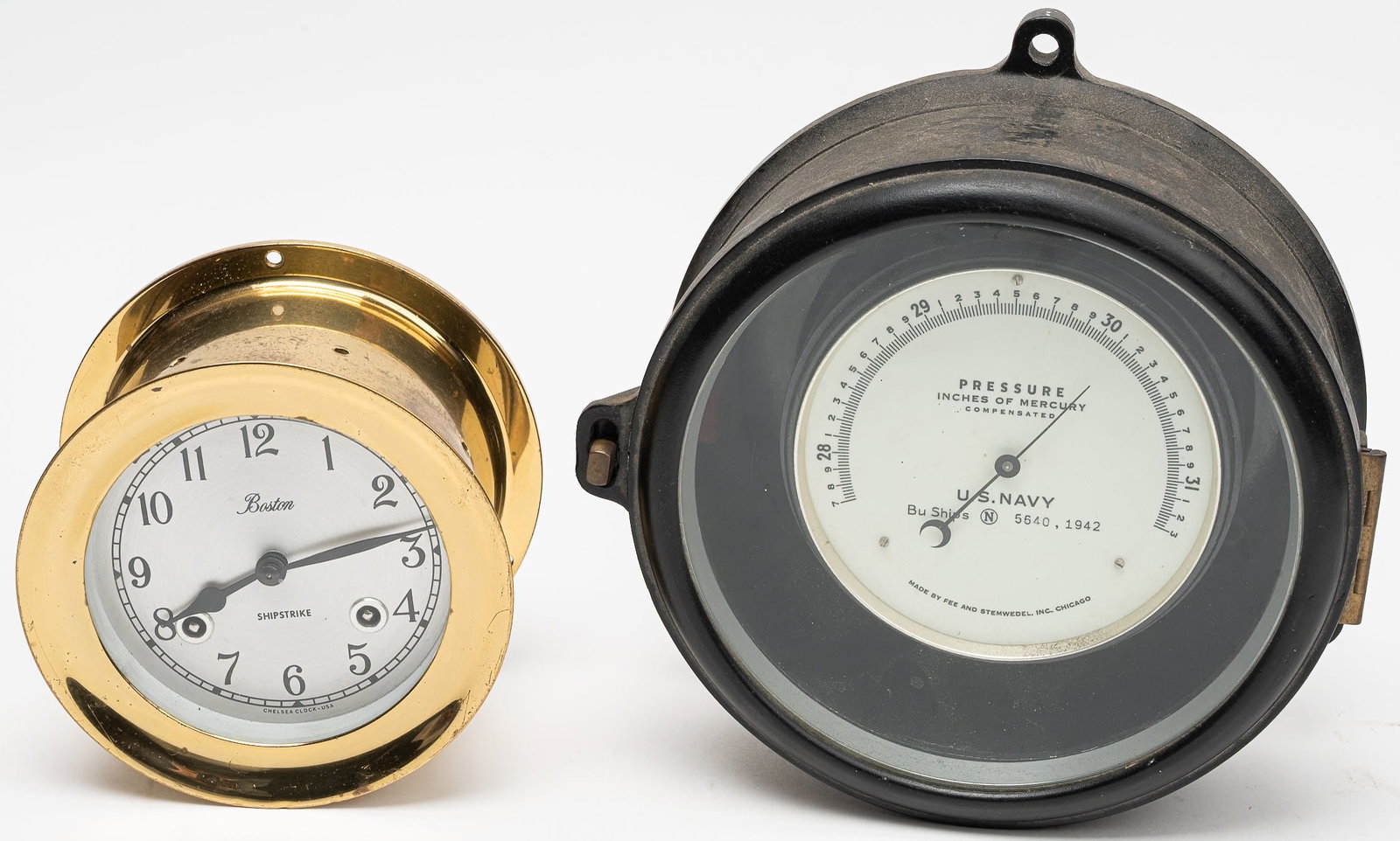 Marine Clock Barometer Nautical Collection Grouping - 2