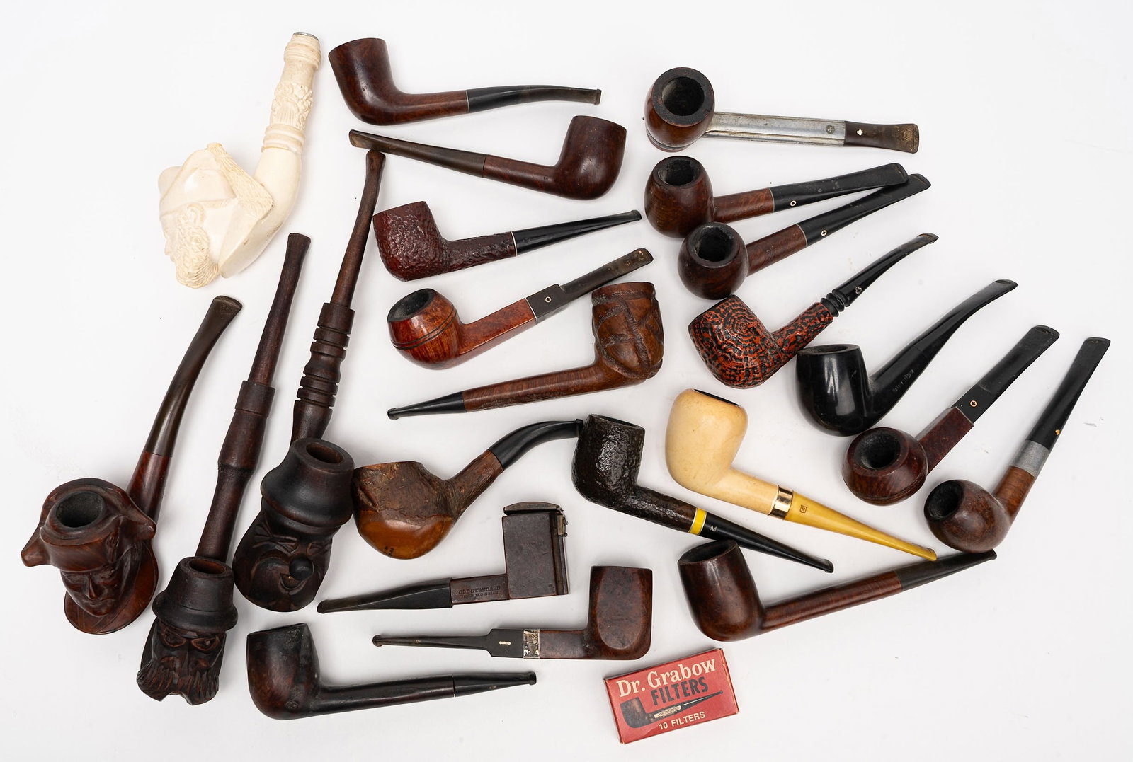 Smoking Pipe Collection Napoleon Bruyere Figural Swiss Cherrywood Meerschaum etc (1 of 8)