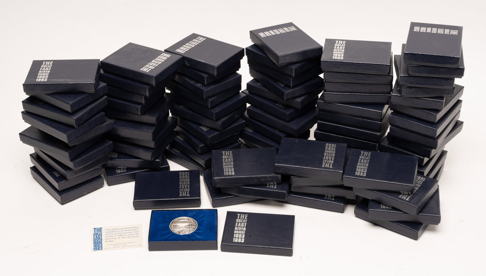 Brooklyn Bridge 78 Medal Collection w/ Presentation Case: Brooklyn Bridge Medals Collection with Presentation Box 78 Order were Originally Issued in 1883 to Mark The Opening of The Brooklyn Bridge Each Will Come Complete with a Box and Description Sheet All