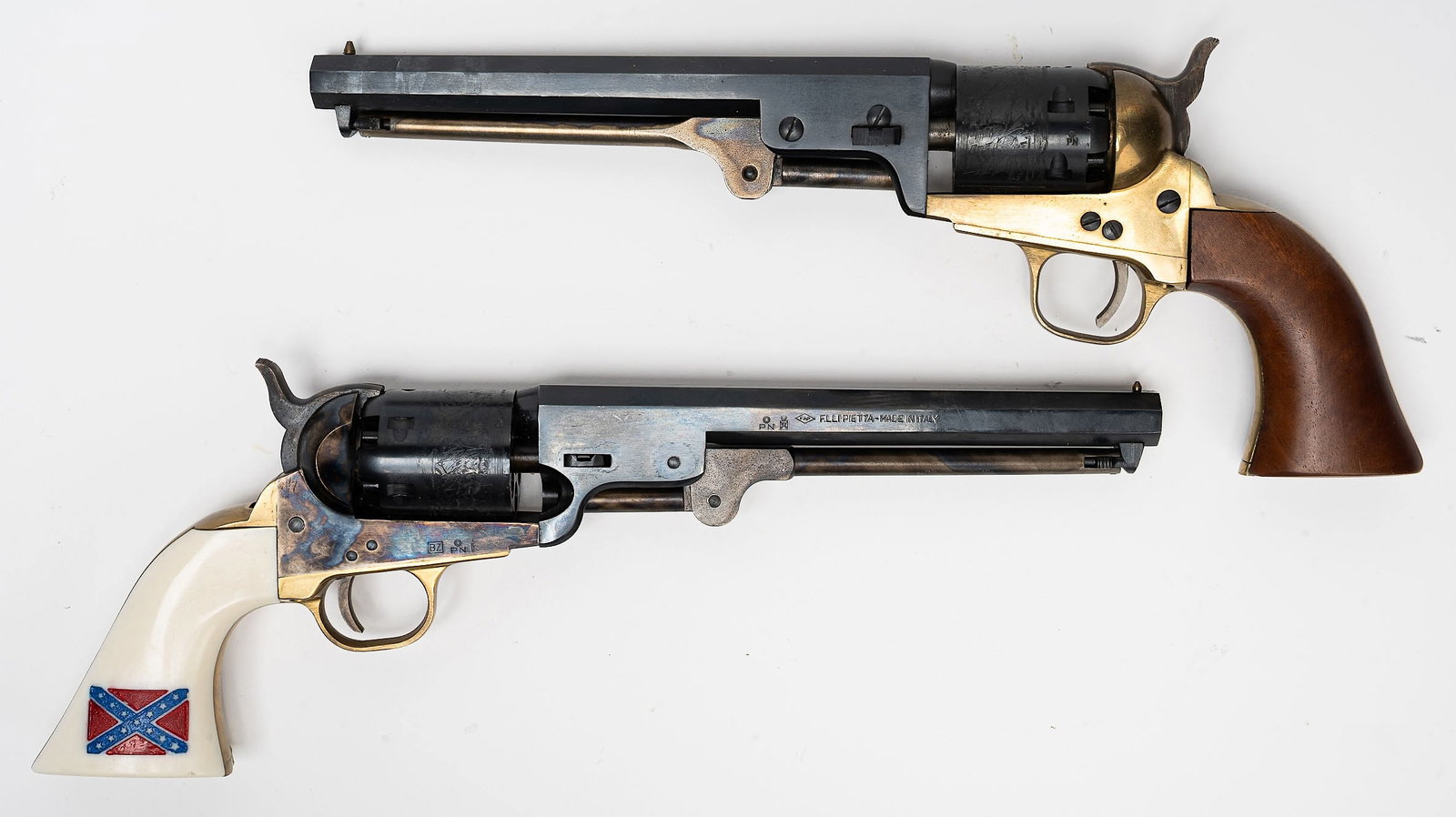 1851 Navy Black Powder Percussion Revolver .36 Cal Octagonal Barrel Collection: 1851 Navy Style Black Powder Percussion Revolver Pistol Hand Gun Handgun .36 Cal Octagonal Barrel Collection Grouping Group Lot by F.lli Pietta of Italy Serial 533852 after the Classic 1851 Navy