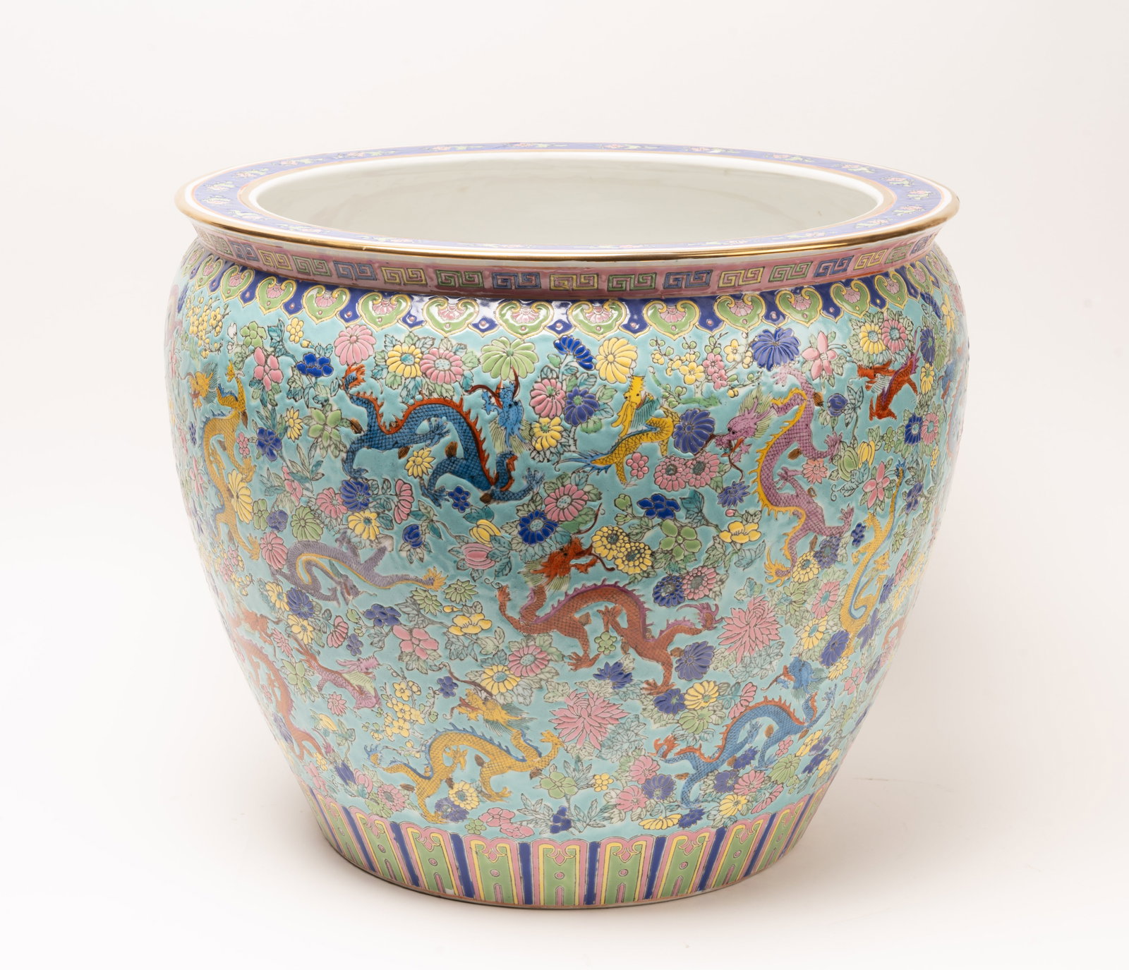 Chinese Porcelain Dragon Large Fish Bowl Jardiniere (1 of 20)