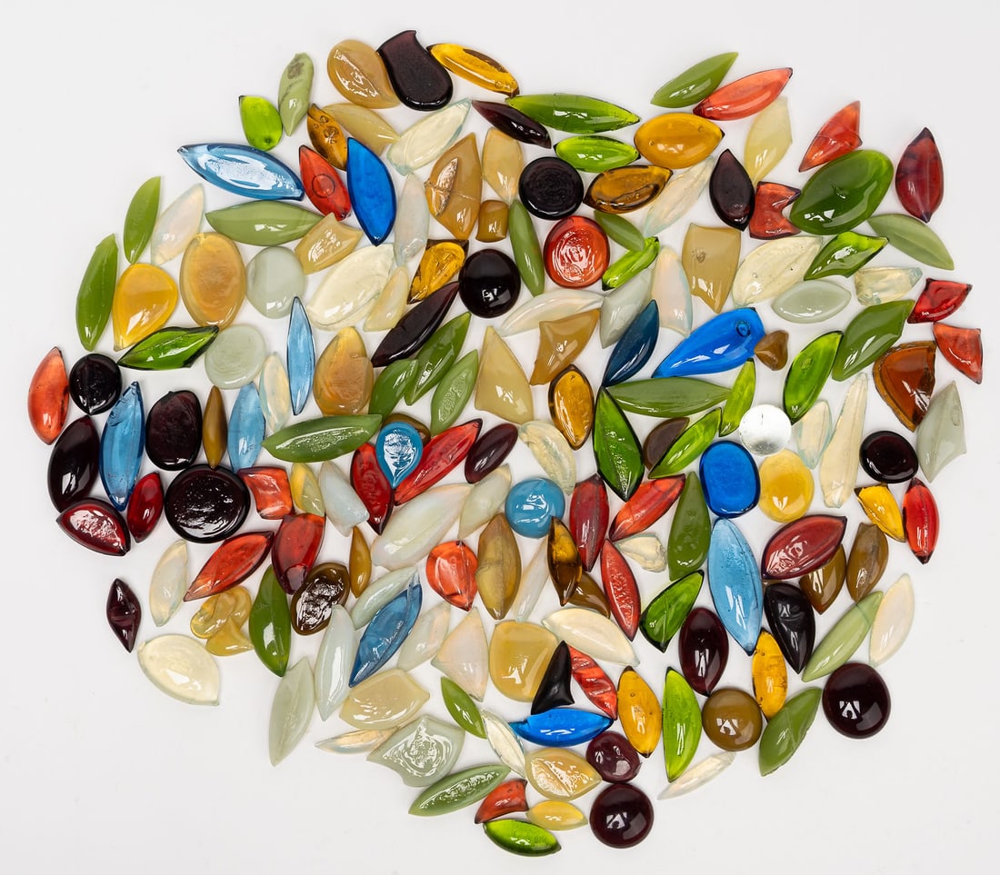 19th C LCT Tiffany Studio Art Glass Tiles Parts Collection 170pc (1 of 5)