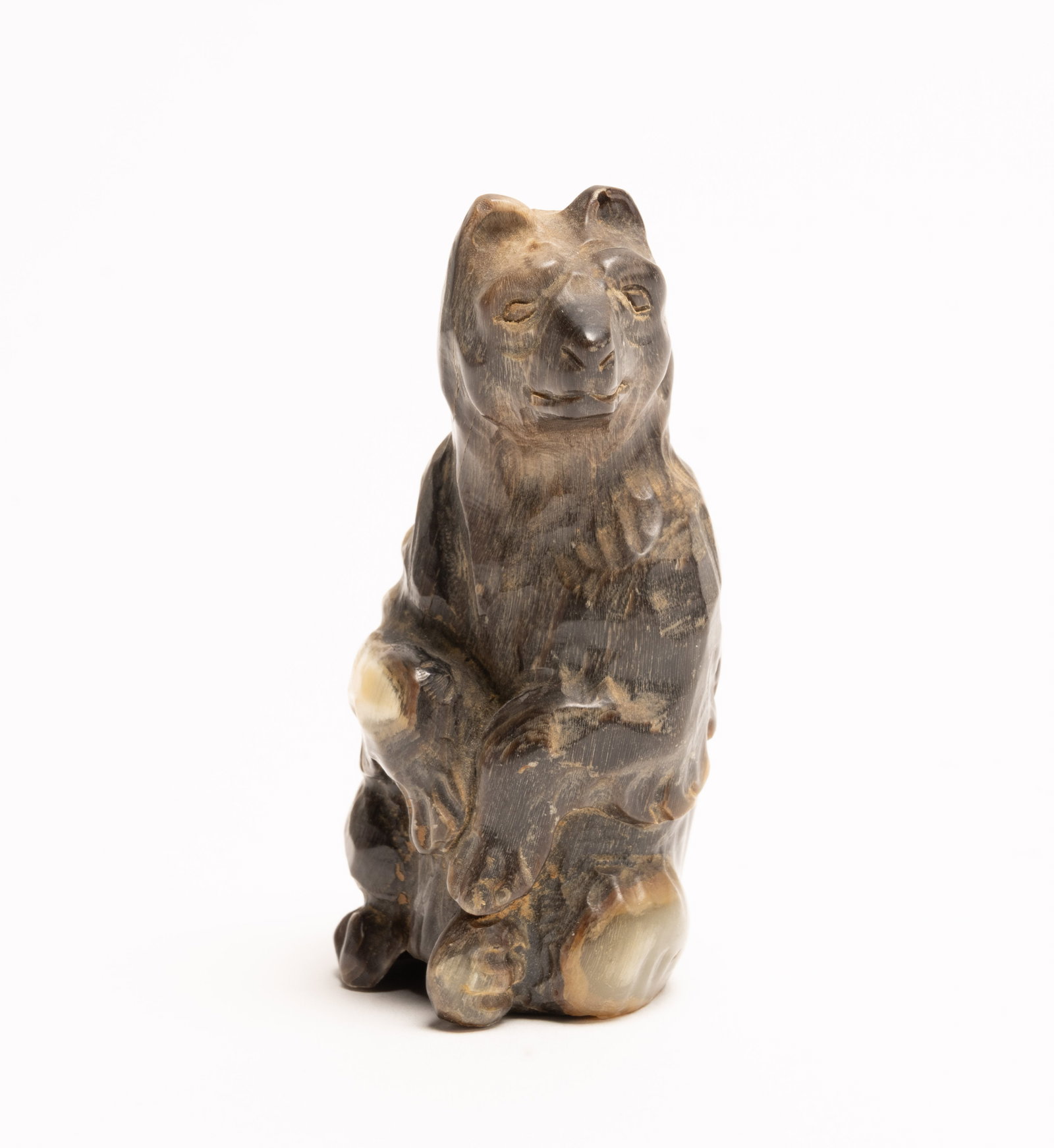 Zuni Native American " Guardian Bear" Carved Buffalo Horn Fetish Figurine (1 of 10)