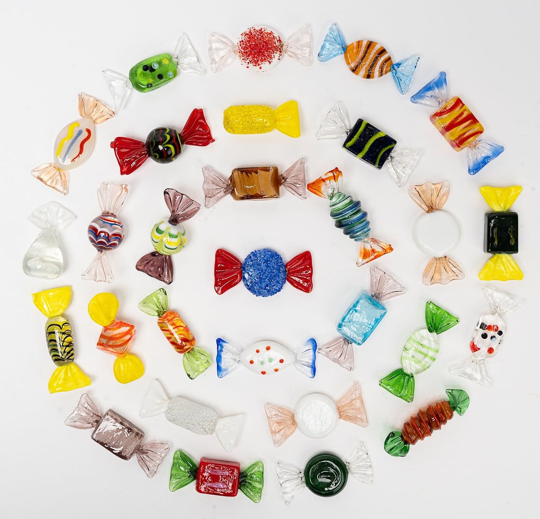 Murano Italian Art Glass Candy Collection 29 Pieces (1 of 5)