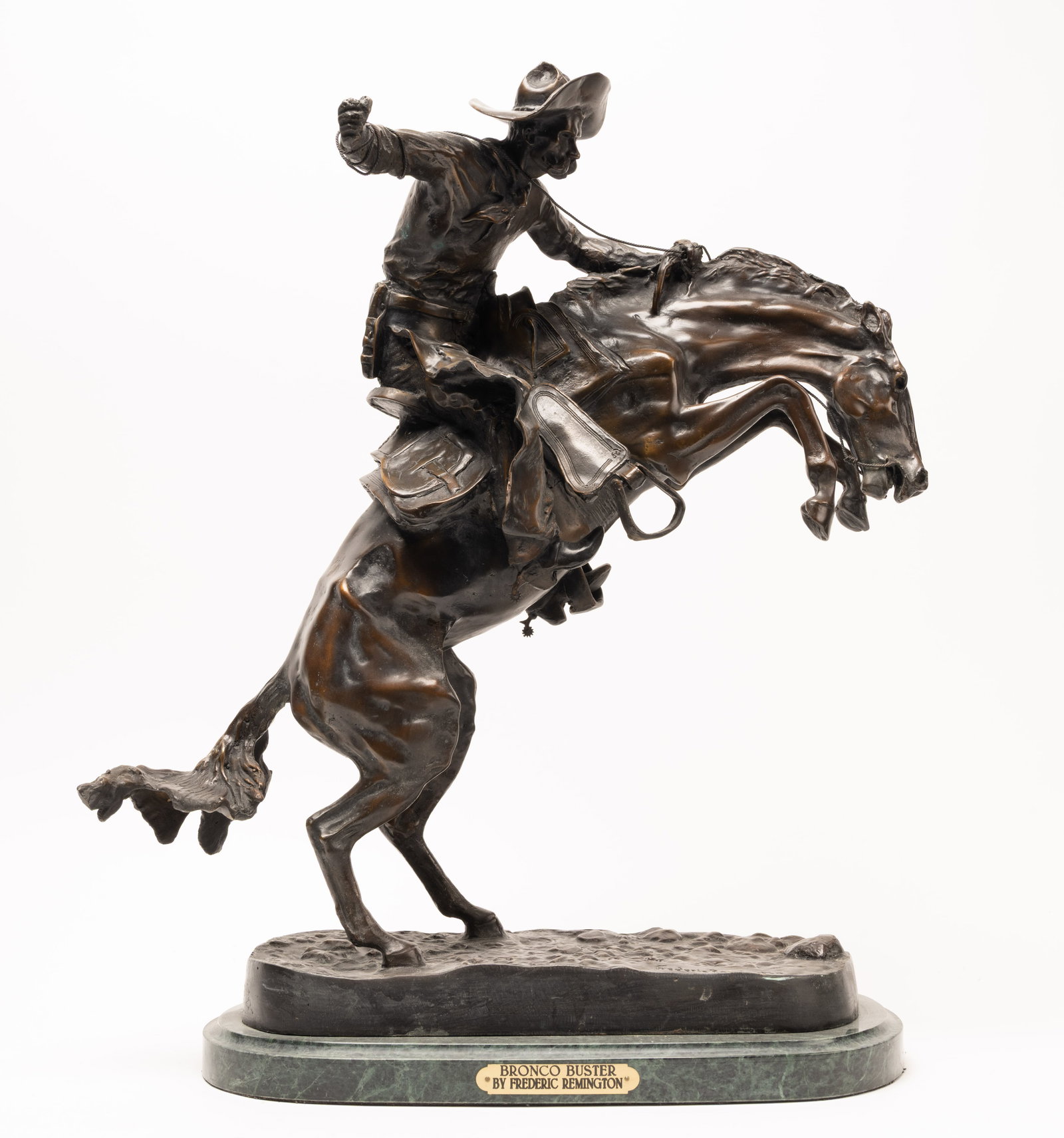 Frederic Remington ( American 1861-1909) "Bronco Buster" Bronze Sculpture Signed (1 of 12)