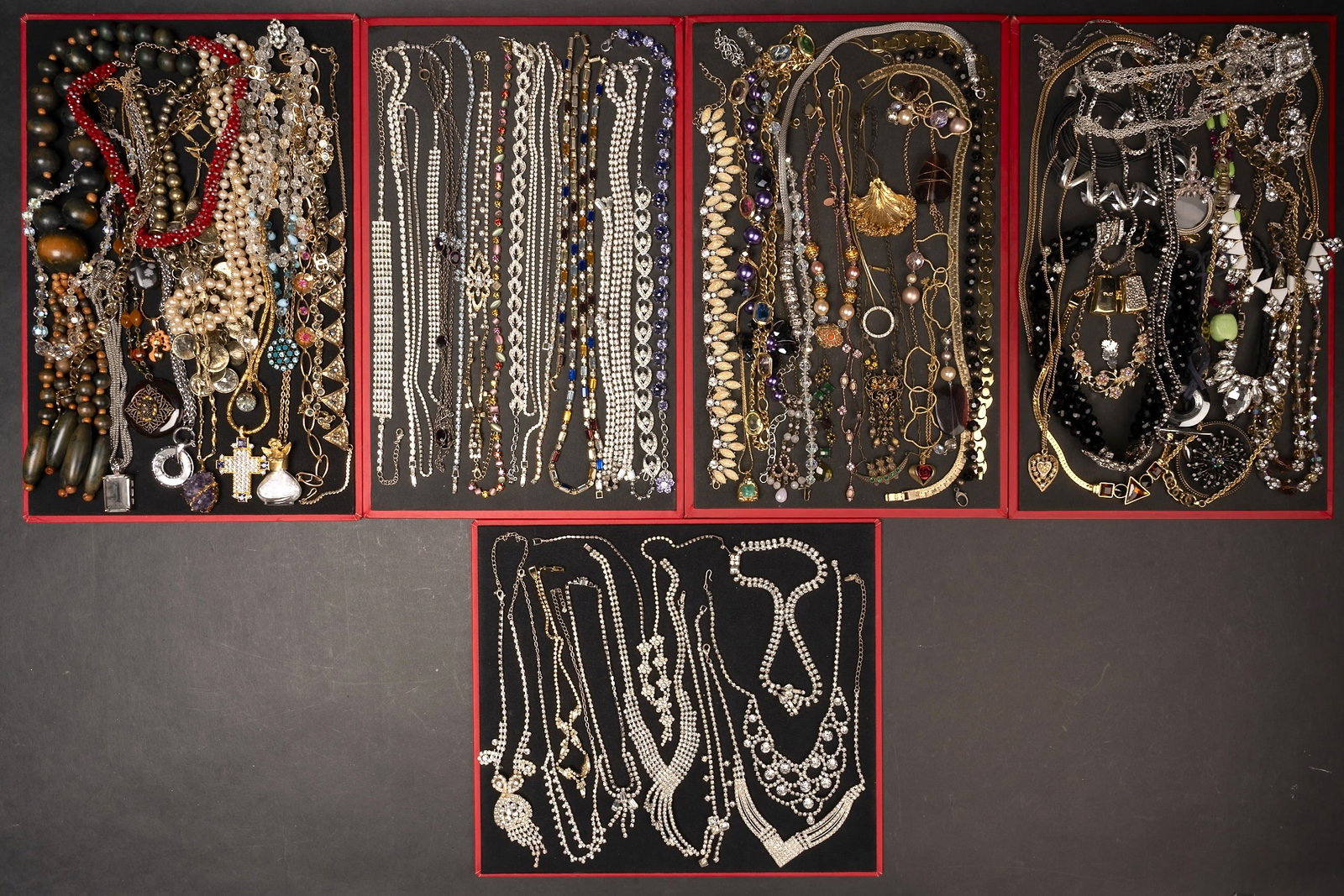 Vintage Costume Jewelry Rhinestone Necklace Lot 83Pcs Eisenberg Kramer Weiss Style (1 of 17)
