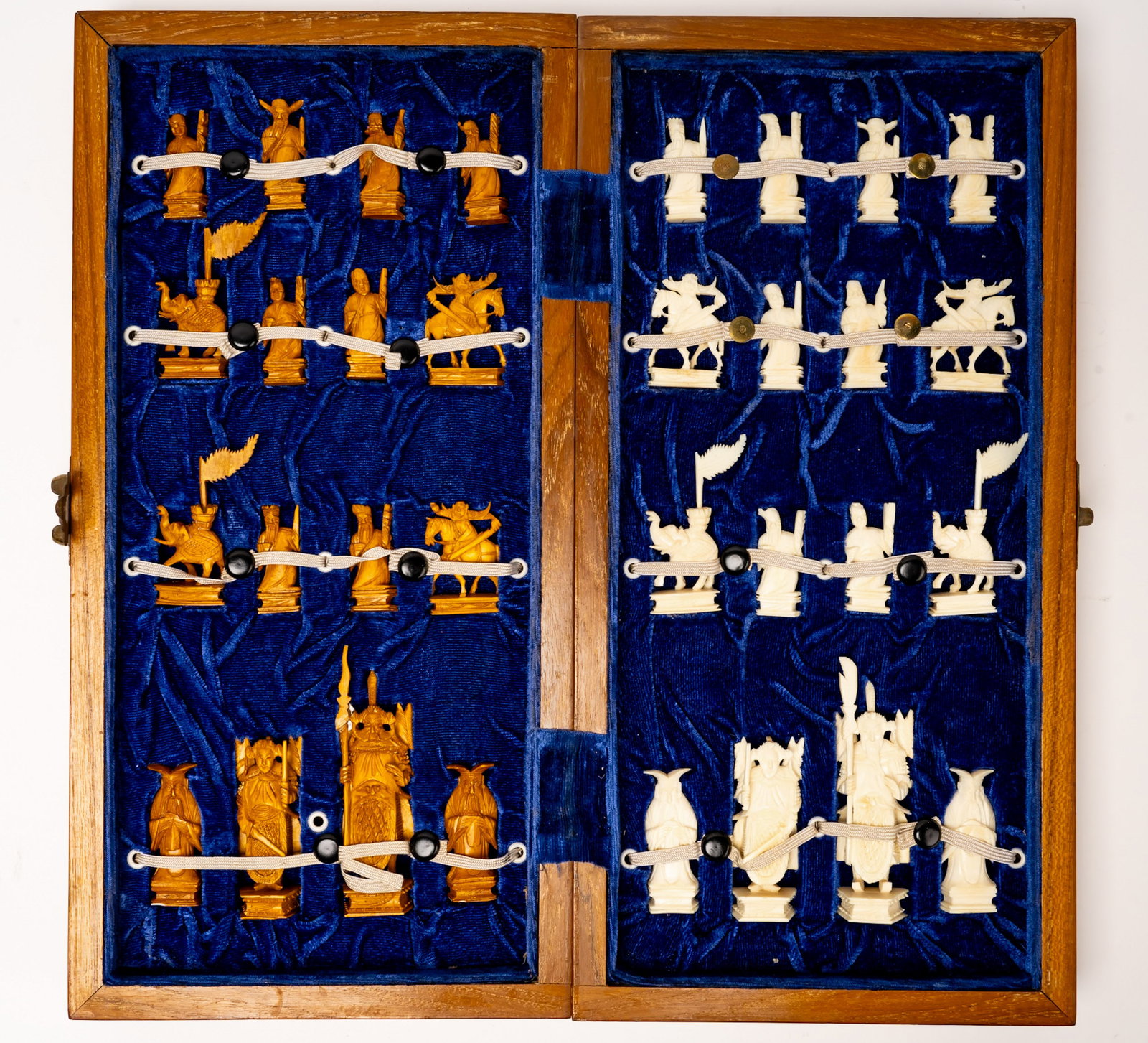 Chinese Hand Carved Coral Figural Chess Set (1 of 9)
