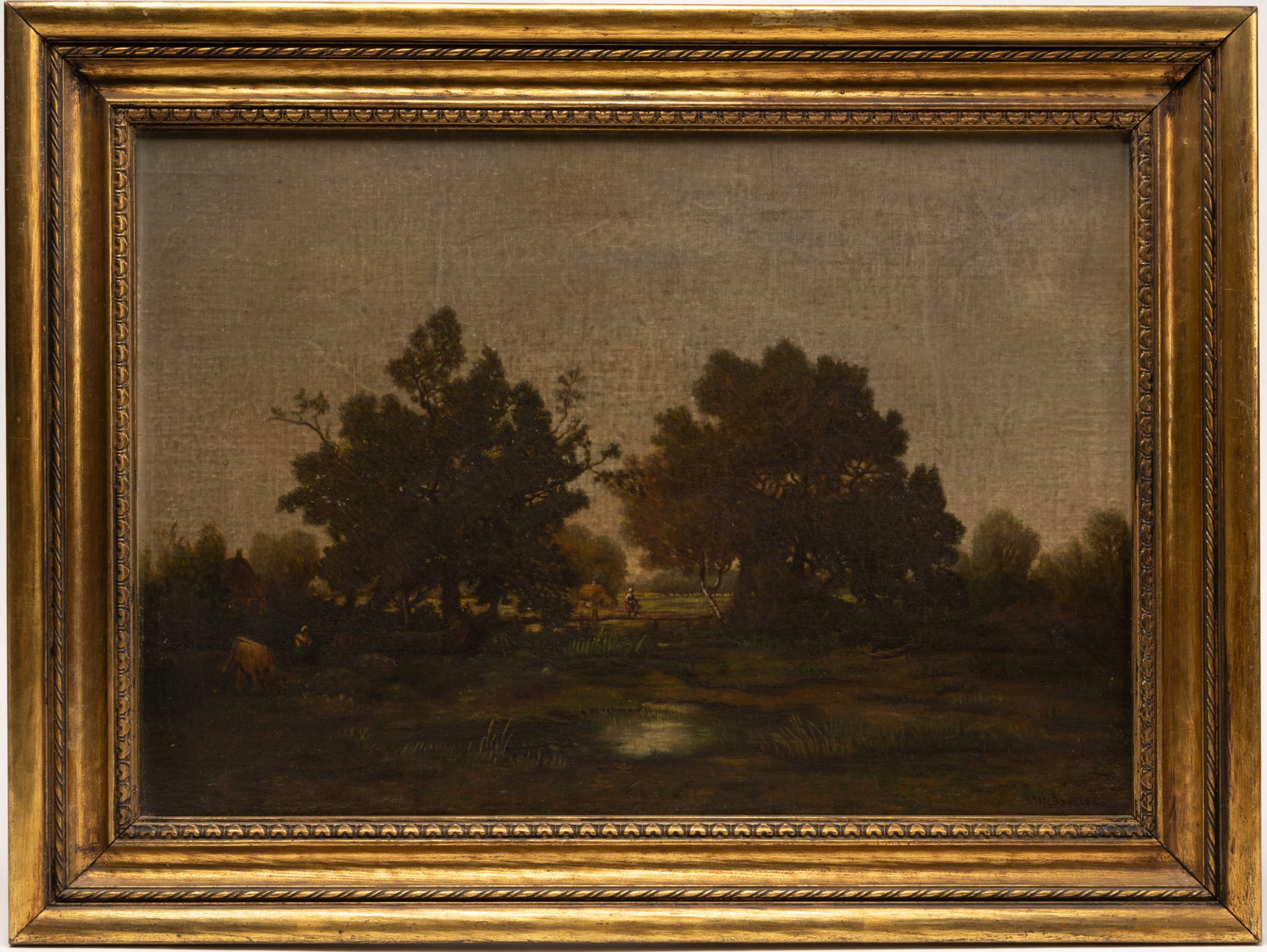 Theodore Rousseau ( French 1812-1867) Landscape Oil on Board (1 of 9)
