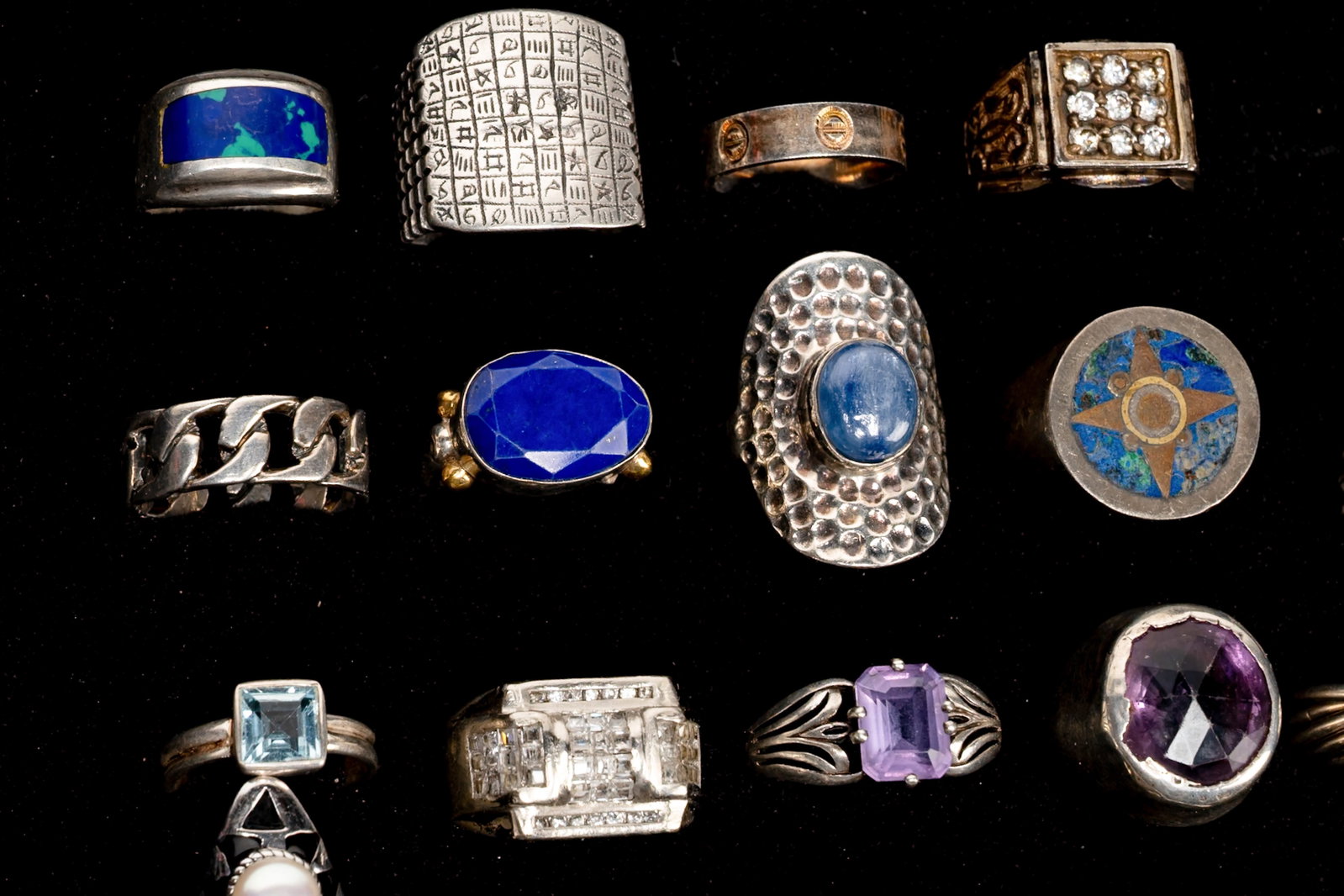 Large Sterling Silver Ring Collection - 3