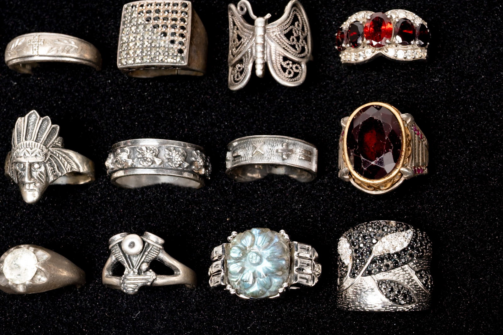 Large Sterling Silver Ring Collection - 4