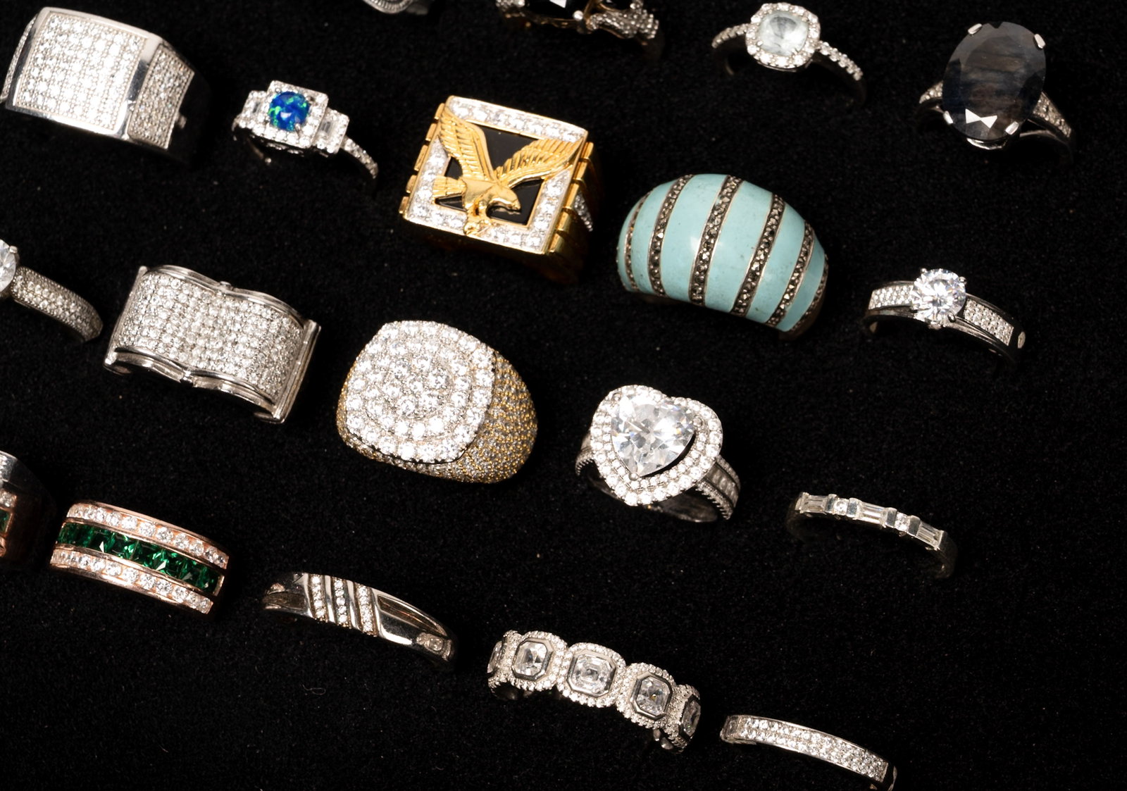Large Sterling Silver Ring Collection - 3