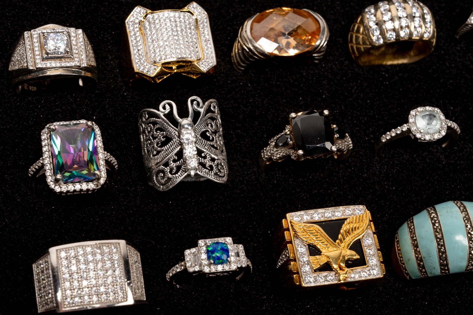 Large Sterling Silver Ring Collection - 5
